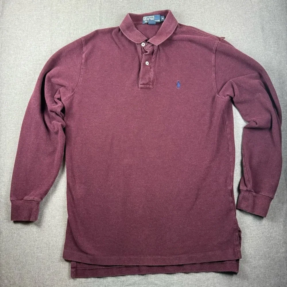 Polo Ralph Lauren Burgundy Polo Ling Sleeve Shirt Men's Medium
